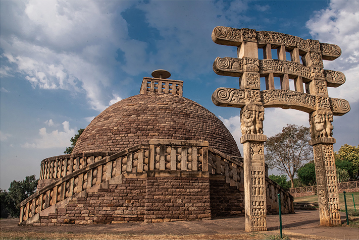인도 중부지방의 산치대탑. 기원전 3세기 중엽 아소카왕이 건립한 것으로 알려져 있다. ⓒshutterstock