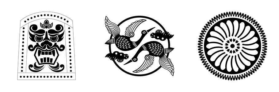 인물문 문양, 동물문 문양, 식물문 문양