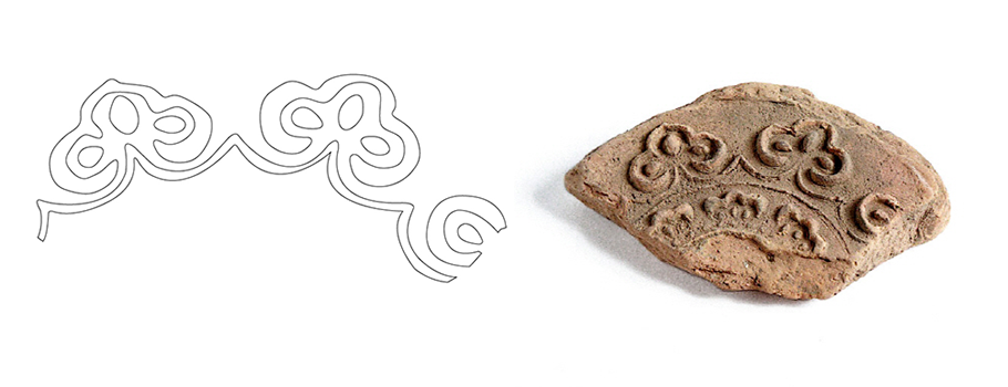 통일신라 ‘보상화문’과 원형 유물 ‘보상화문수막새’ ⓒ 문화포털 <전통문양>