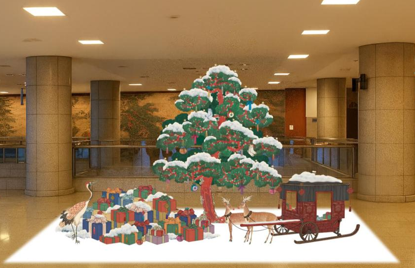 불로장생 기원 궁중회화 <십장생도>, 크리스마스 트리로 변신